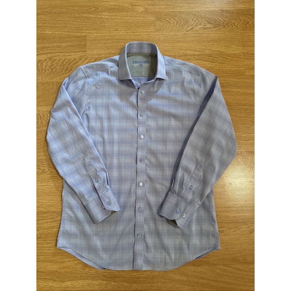 Twillory Performance Fabric Shirt Men's 16/32-33 Tailored Fit Multicolor Plaid
